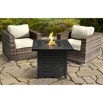 Ensemble de conversation pour 2 personnes avec foyer et coussins Sunbrella Dustie