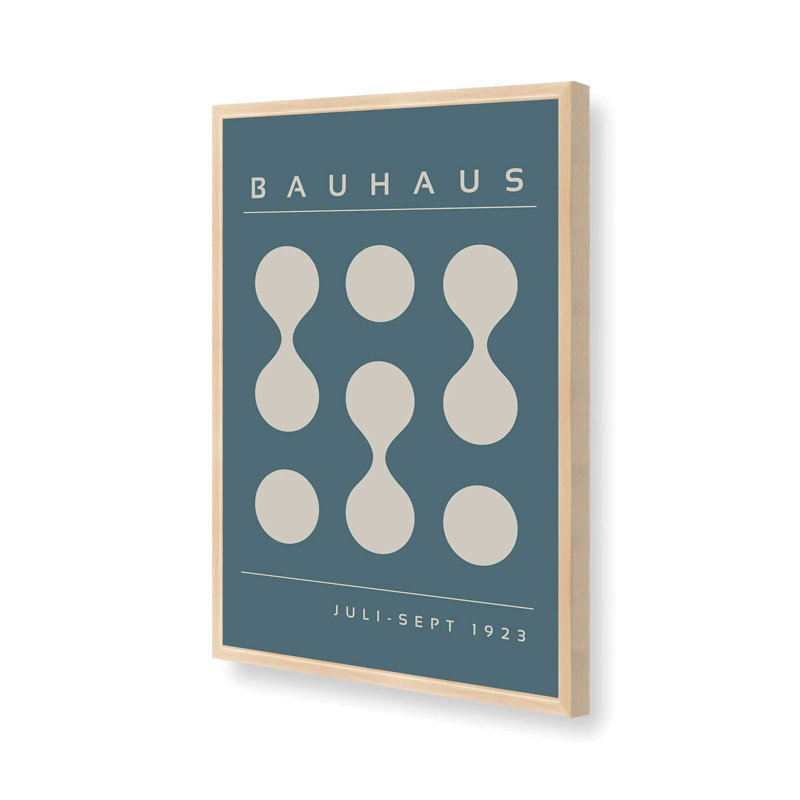 Impression de tempête Bauhaus Flow II bleu, H 15 po x l 12 po x P 1,25 po, Reproduction encadrée sans passe-partout