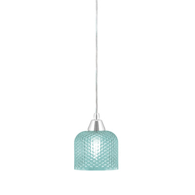 Any Cord Hung Mini Pendant With 6" Textured Glass