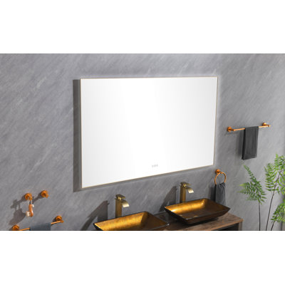 Miroir de salle de bain à DEL avec miroir rétro-éclairé et miroir mural