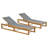 78.75'' Long Reclining Acacia Single Chaise