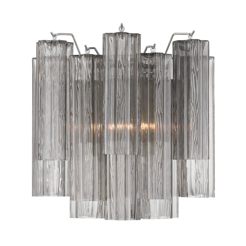 Hardman 2 Light Aged Brass Sconce, Chrome, Black