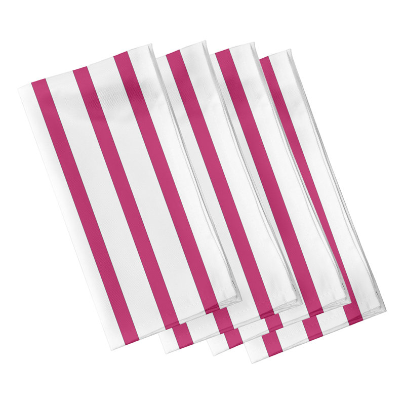 Handy Polyester Striped Square Napkin, Fuchsia