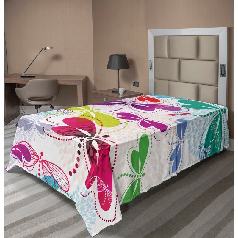 Multicolore Ambesonne, Drap plat pour lit simple