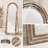 Arched Solid Wood Full Length Floor Mirror for Bedroom and Entryway-202688362