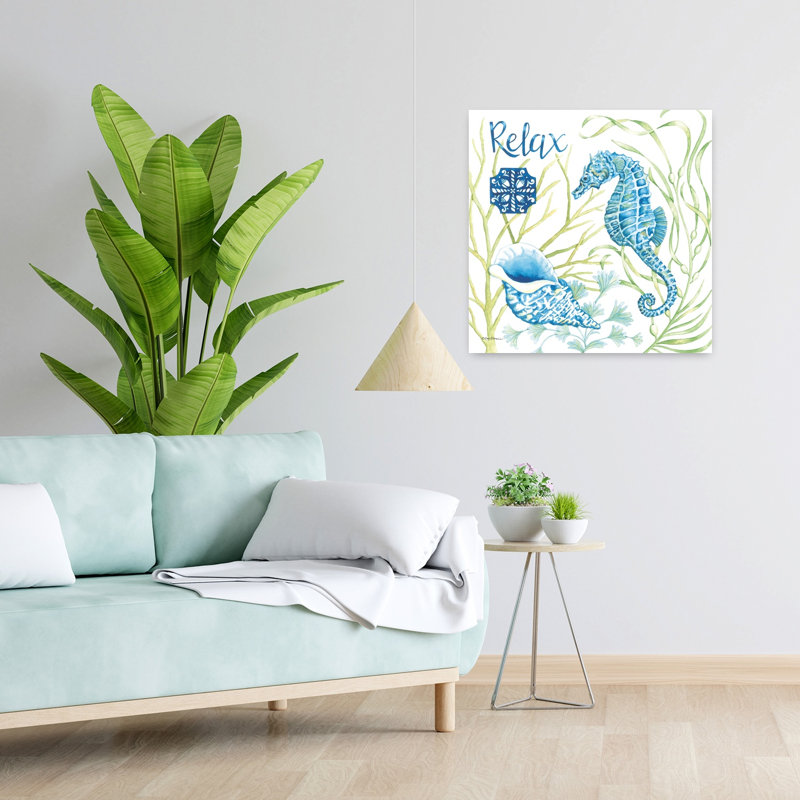 Seaside Relax, art côtier contemporain, H 24 po x l 24 po