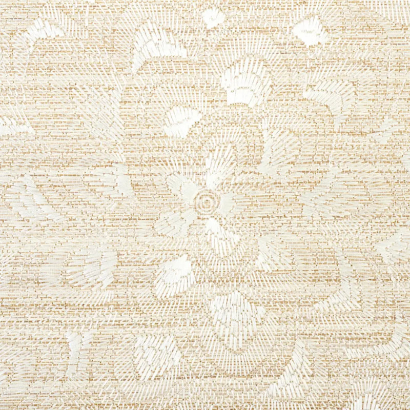 Lotus Embroidery Sisal Wallpaper