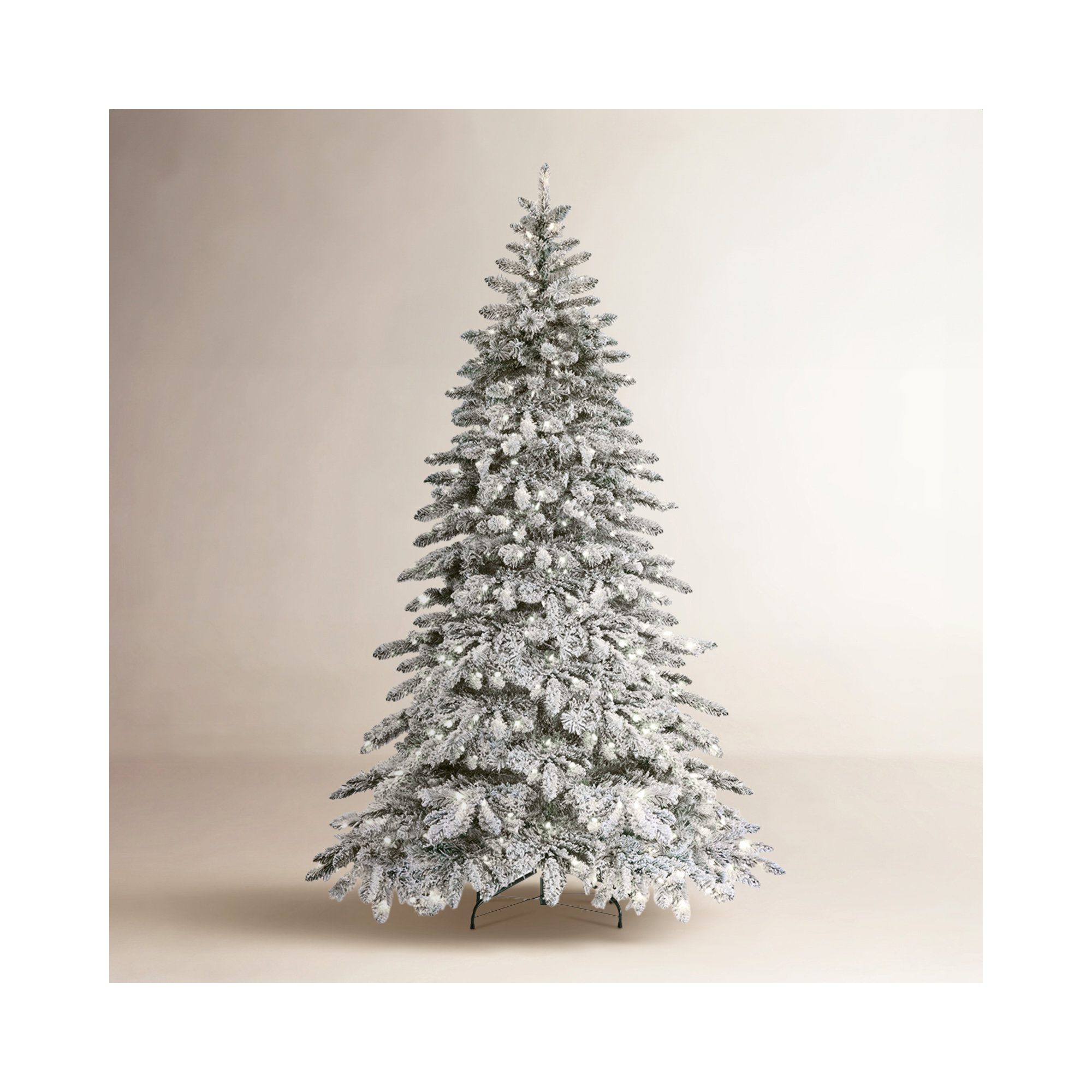 Pre-lit Snow Flocked Fir Christmas Tree, 7.5' H
