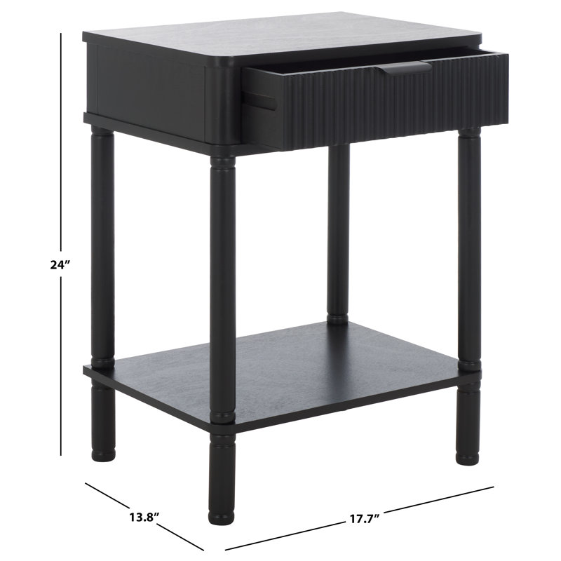 Remo 1 Drawer Accent Table, Matte Black