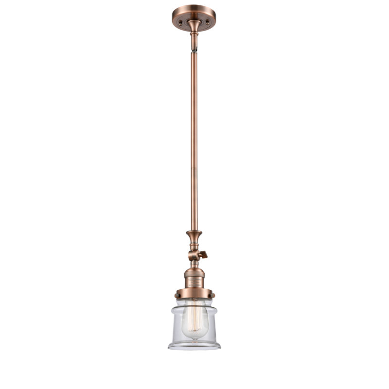 Alexandira 1 - Light Single Pendant, Clear, No Bulb Included, Antique Copper