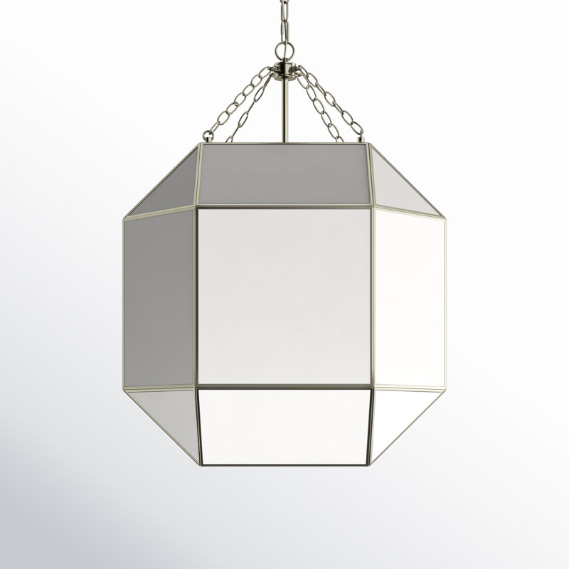 Grande lanterne à quatre lumières Reid, non, Nickel ancien brossé