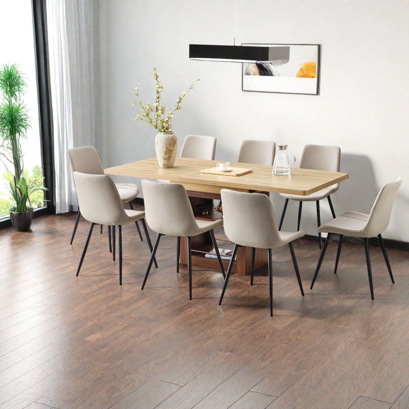 Extendable Dining Table Sets With Storage, Mdf Metal Modern Design For Different Spaces