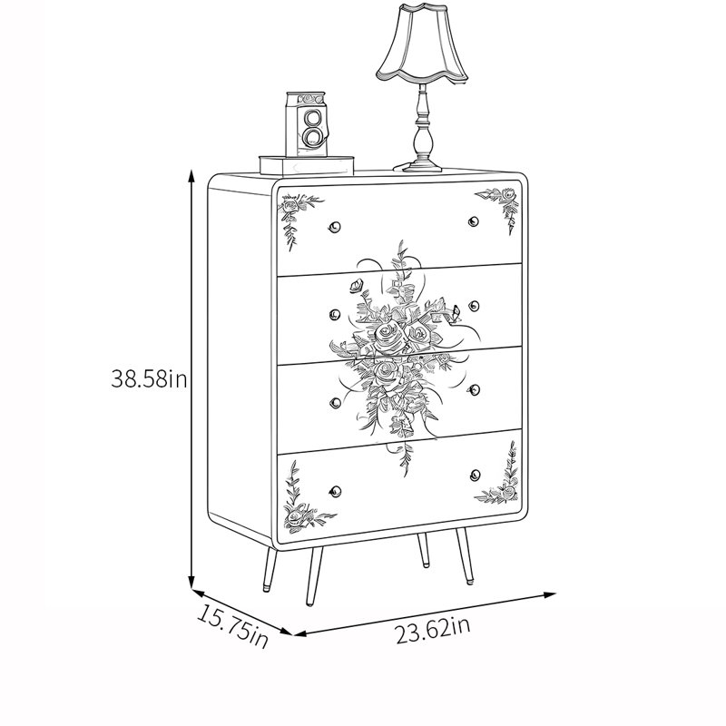 Commode décorative peinte de style américain