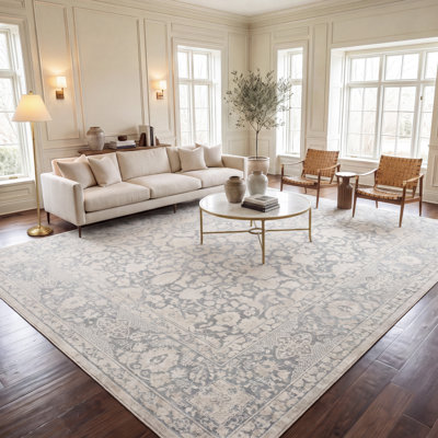 Tapis gris clair / crème Calidia