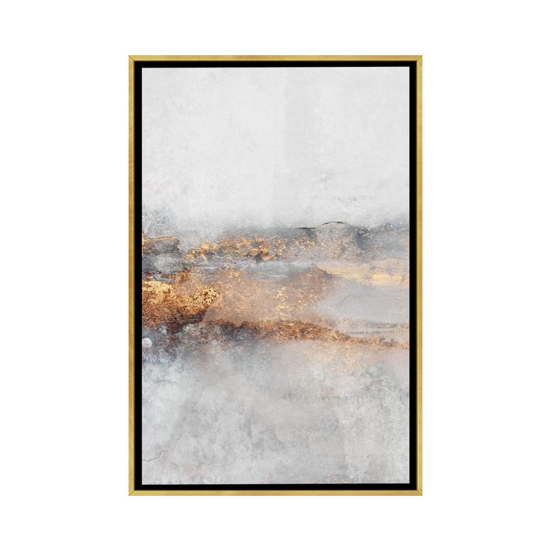 Print, Pas de tapis, H 26 po x l 18 po x P 1,5 po, Toile encadrée d'or