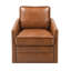 Chaise pivotante en cuir brun Rocha