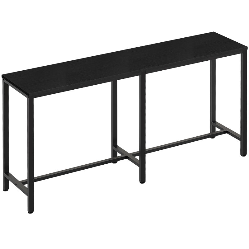 70.8 Inch Rectangular Counter Bar Height Table, High Top Pub Table for Indoor Use, Kitchen Living Room Entryway, Black
