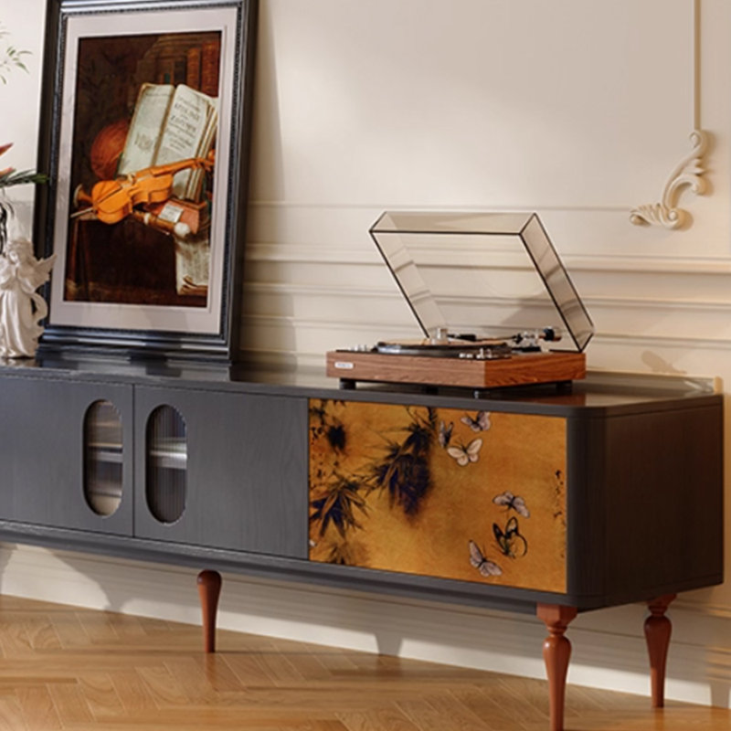 Meuble télé rétro et niche, H 20,47 po x L 70,86 po x l 15,66 po