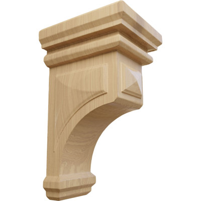 4"W x 4 3/4"D x 8"H Small Woodruff Wood Corbel, Alder (6-Pack)