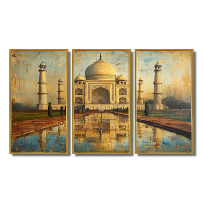 Vintage Taj Mahal Place - Taj Mahal Wall Art Print Set