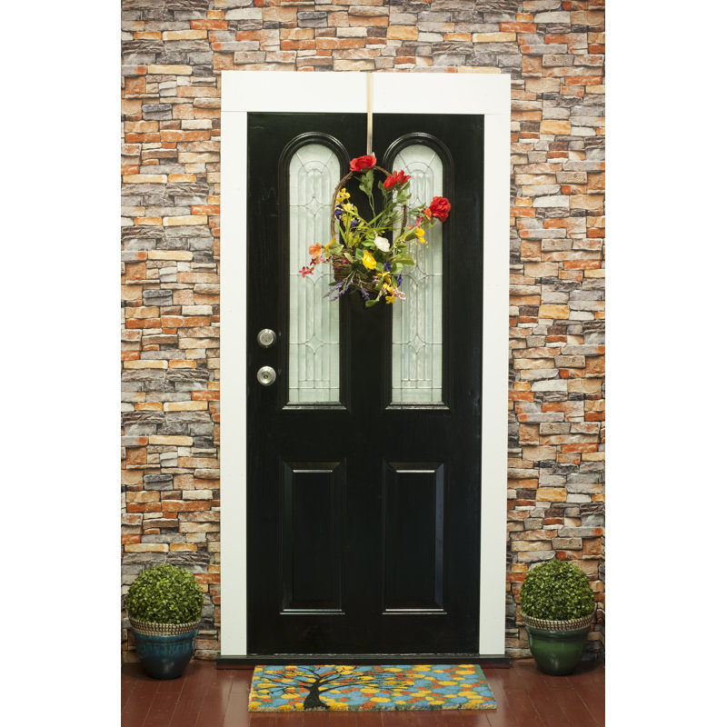 Tapis d'entrée antidérapant en PVC 30 po x 18 po Colorful Tree