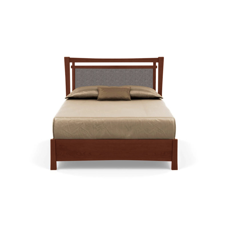 Monterey Upholstered Platform Storage Bed, Natural Cherry, King, Sterling Fabric