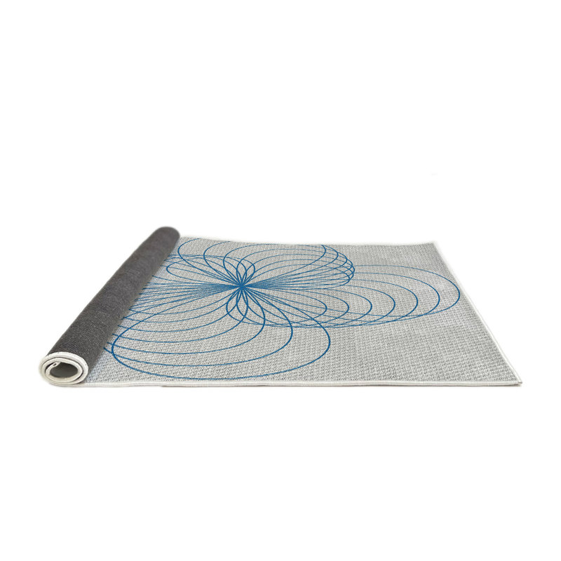 Tapis de zone bleue à motifs, Rond 4 pi