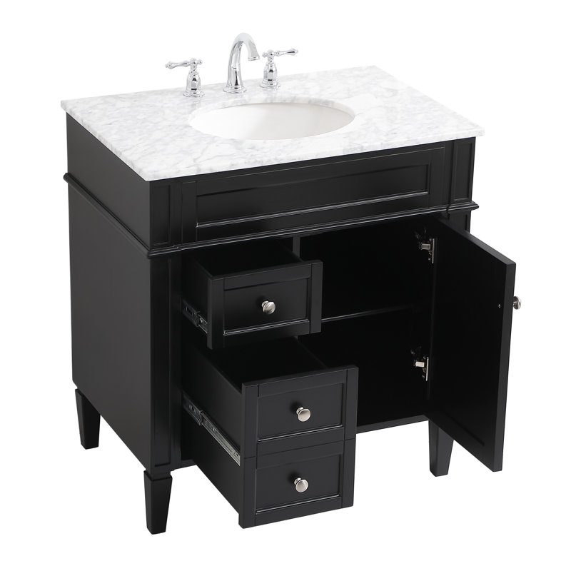 Ensemble de meuble-lavabo simple 32 "Rivers, Noir, noir, noir, noir