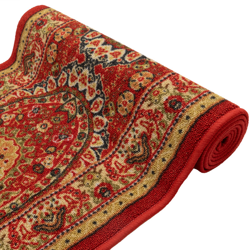 Tapis persan rouge foncé Gorrell Isfahan, Rectangle 1 pi 6 po x 2 pi 6 po