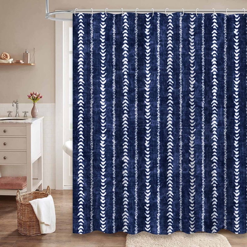 Rideau de douche à 12 crochets Indigo, L 72 po x l 78 po
