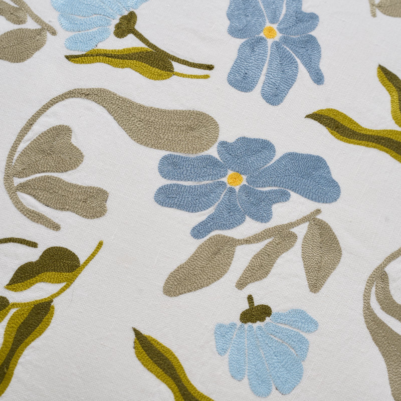 Bouquet Pillow Cover 20" x 20", White:Blue