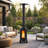 70,000 BTU Wood Pellet Patio Heater with Glass View Window & Wheels, Outdoor Standing Heater for Patio, Backyard, Commercial Use
