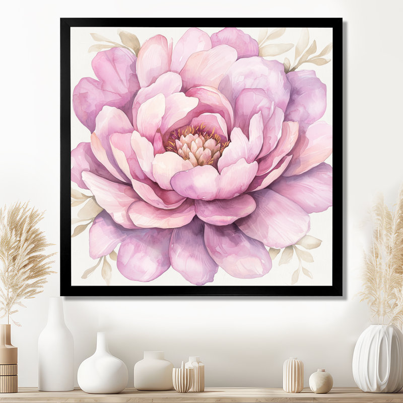 Lessman - Floral Wall Art, Single Picture Framed Print, Black, 16" H x 16" W