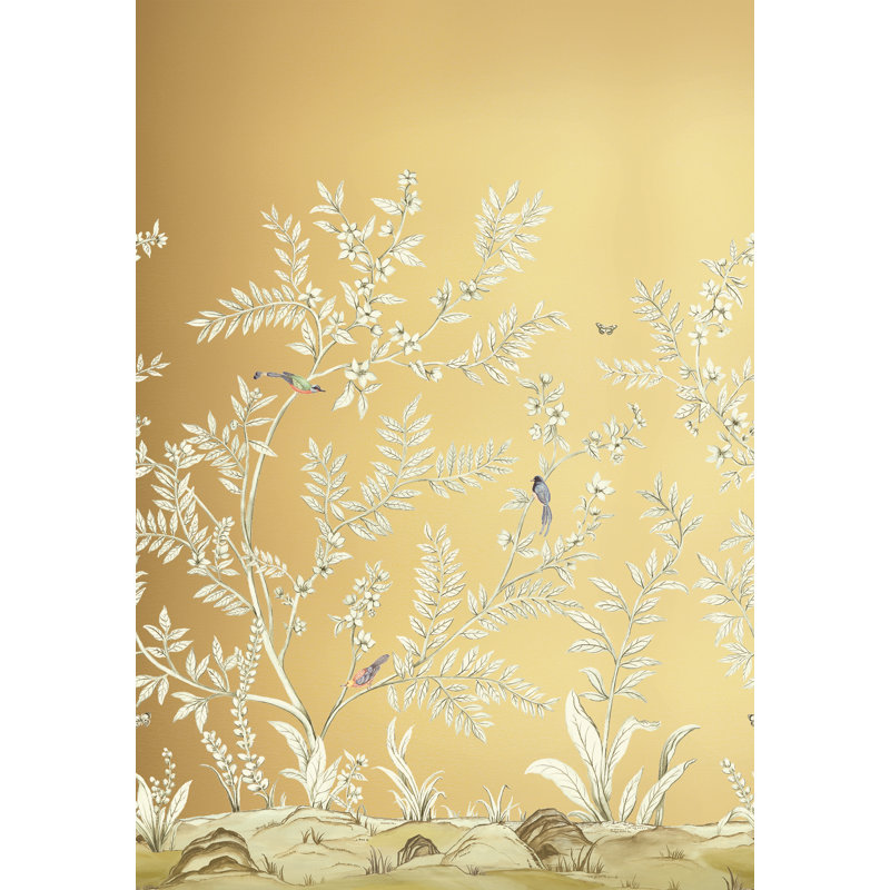 Archambeault Floral Vinyl Metallic Wallpaper