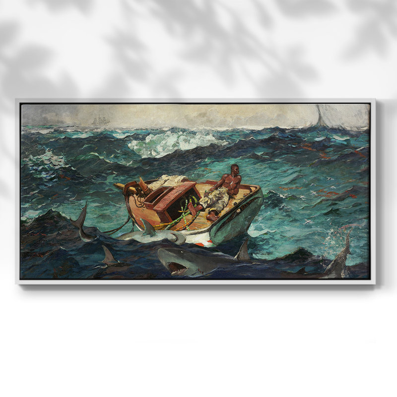 Série paysage - CCLX - Toile tendue avec châssis encadré - Prêt à être accroché, H 17 po x l 33 po, Blanc