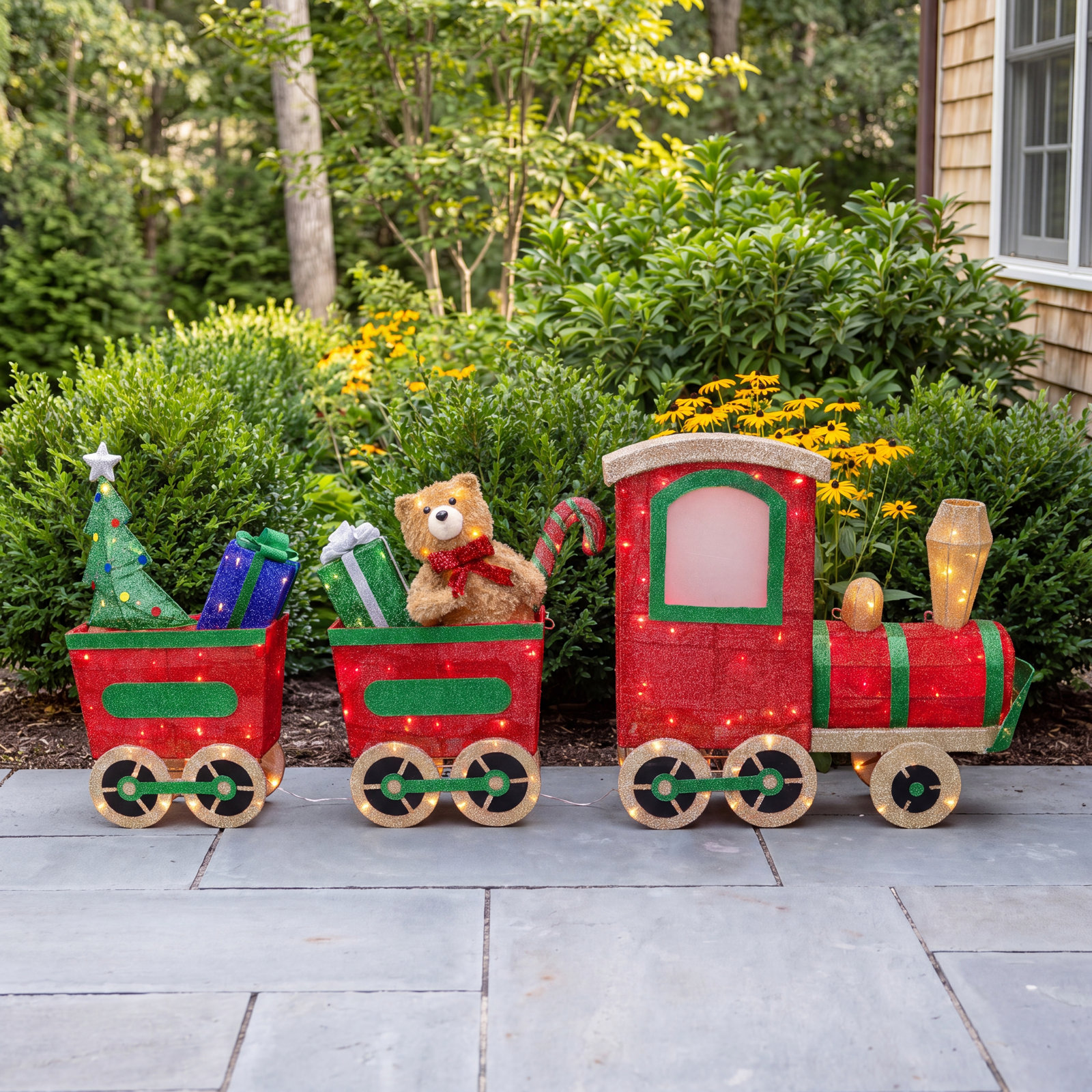 Lighted Wire Frame Train with Presents