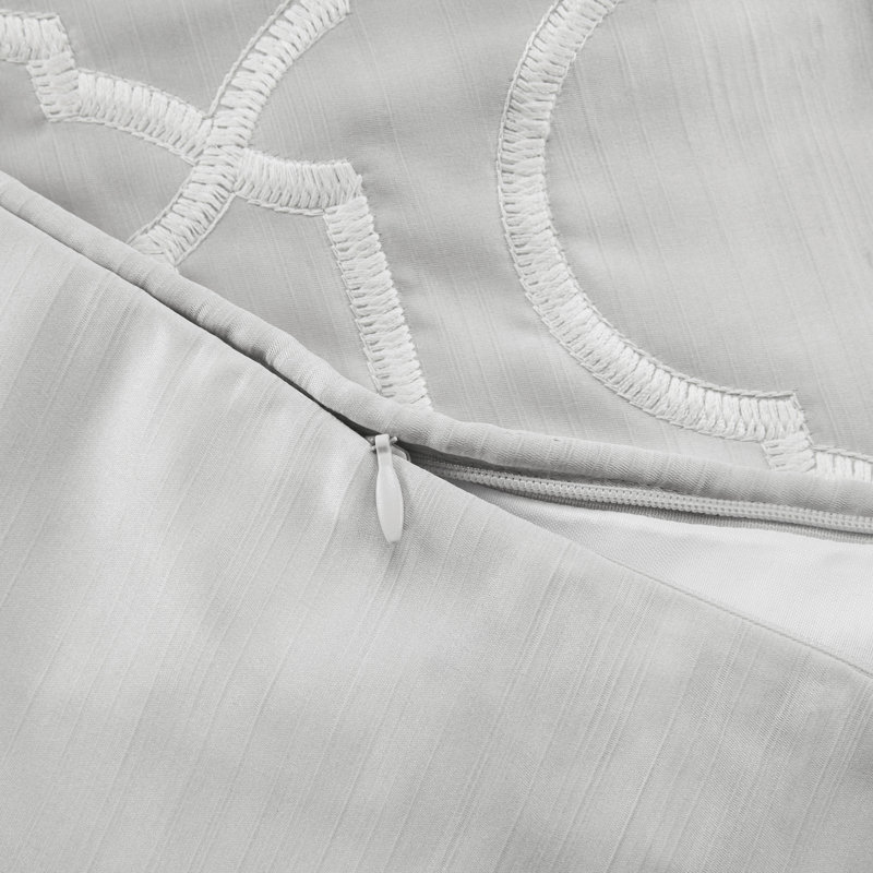 Croscill Montague Embroidered European Pillow Sham, Silver