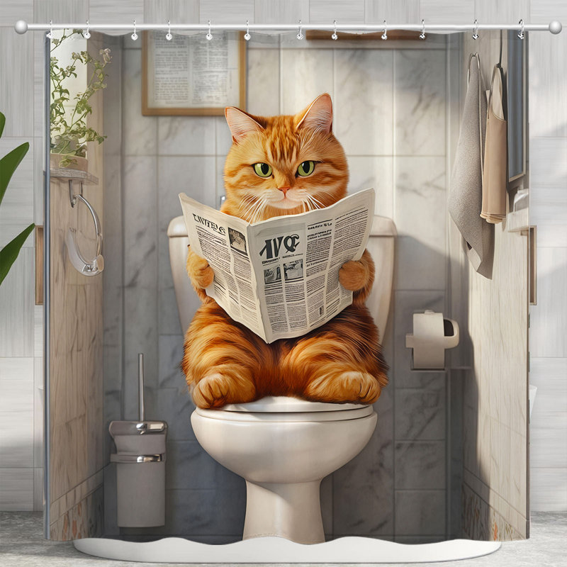 Funny Shower Curtain With Hooks