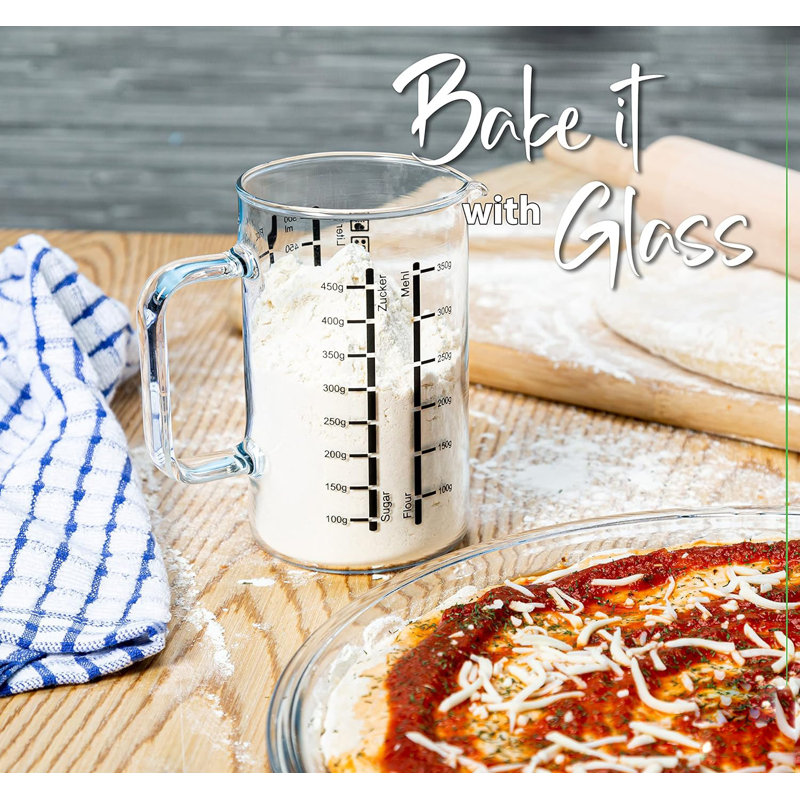 Tasse à mesurer en verre borosilicaté 16 onces - Mesure facile à lire