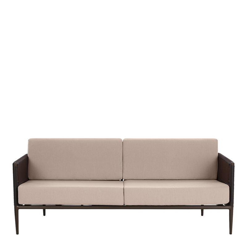 Holm 188cm Wide Wicker Patio Sofa with Cushions