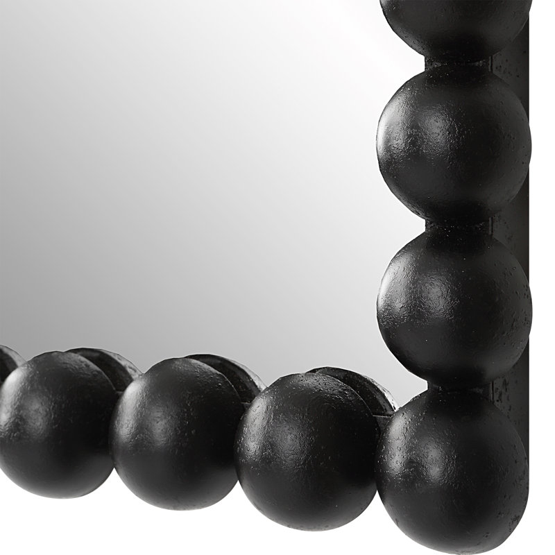 Sanne Metal Mirror, Matte Black, 30" H x 20.5" W