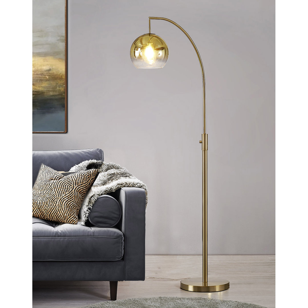 Metro  68"H Glass Globe One Light LED Dimmable Floor Lamp With LED Vintage Bulbdes Mercer41 Shade 