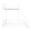Structure de lit superposé simple très grand blanc avec garde-corps, conception détachable, économie d'espace, pas de sommier, lattes en métal pour le support du matelas