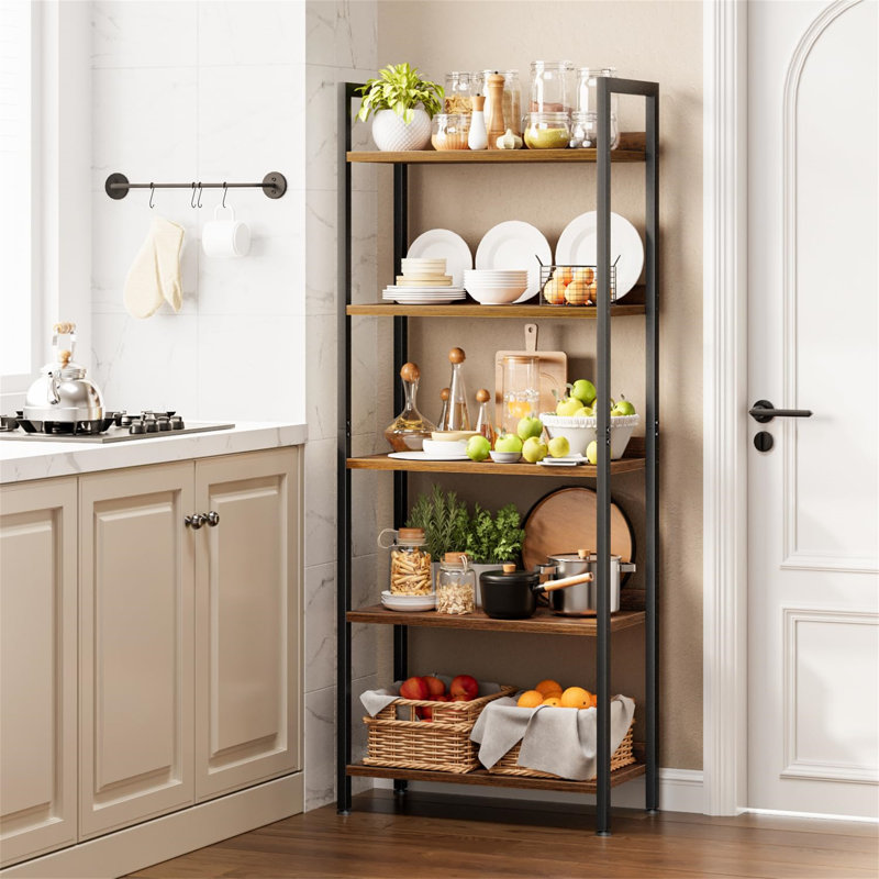 153.5cm H x 60cm W Metal Etagere Bookcase