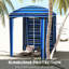 Parasol de plage avec support de sacs de sable - 5,9 pi x 5,9 pi, rayures bleues, défenses, évents, murs, sac de transport portable, protection solaire, sacs de sable à volants, étui