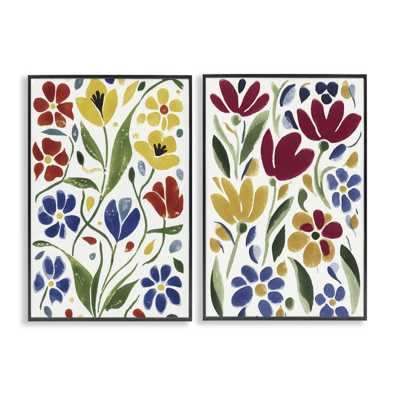 Ensemble de 2 giclées scandinaves de fleurs sauvages scandinaves, design par Annabelle Hall, H 18 po x l 24 po