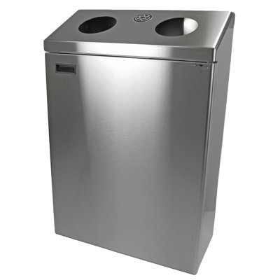 Steel Open Multi-Compartments Trash & Recycling Bin - 58 Gallons