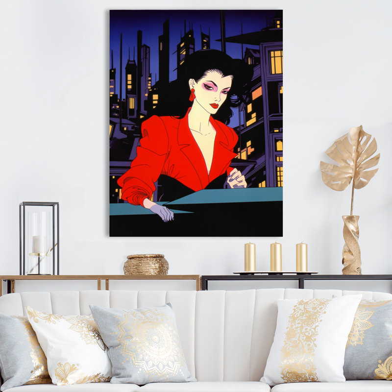 Pop Art Night Life Diva I, H 44 po x l 34 po x P 1,5 po, Toile tendue