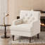 Fauteuil de luxe à pieds hauts capitonnés avec garniture cloutée et coussin rembourré épais et moelleux-40170711