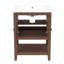 Lavabo de salle de bain moderne élégant en céramique 24 po avec tablette ouverte en bois massif-146404907